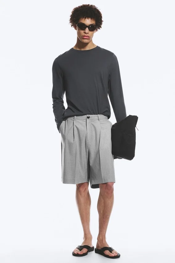 Uno Loose Suit Shorts – Light Dusty Grey Uno Loose Suit Shorts – Light Dusty Grey