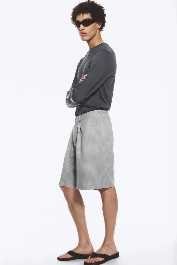 Uno Loose Suit Shorts – Light Dusty Grey Uno Loose Suit Shorts – Light Dusty Grey