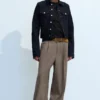 Uno Loose Suit Trousers – Dark Beige Melange Uno Loose Suit Trousers – Dark Beige Melange