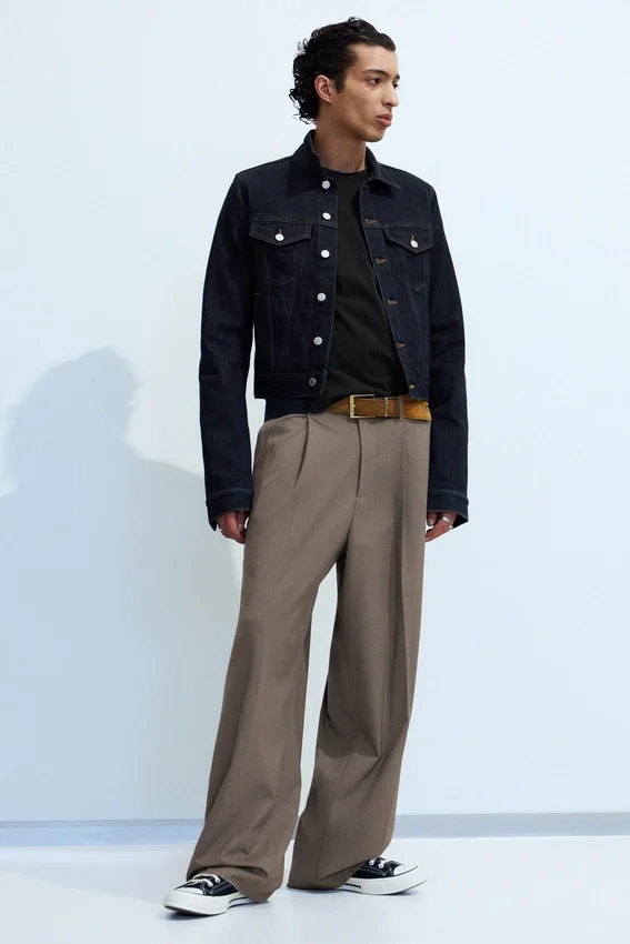 Uno Loose Suit Trousers – Dark Beige Melange Uno Loose Suit Trousers – Dark Beige Melange