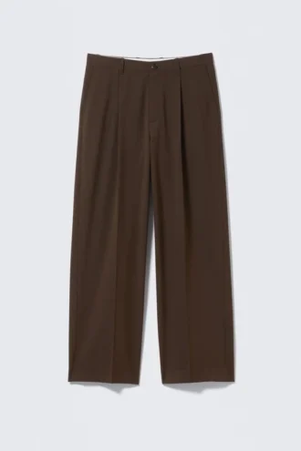 Uno Loose Suit Trousers – Dark Brown