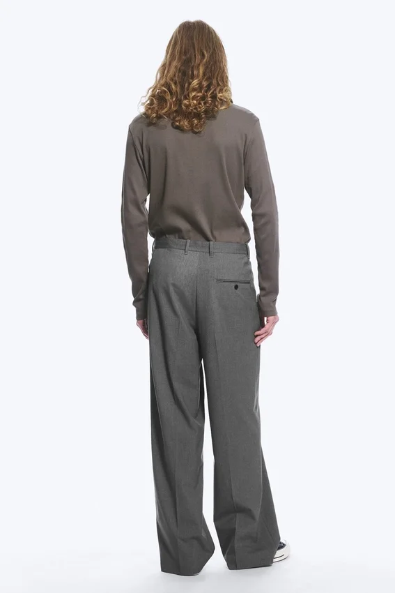 Uno Loose Suit Trousers – Dark Grey Melange Uno Loose Suit Trousers – Dark Grey Melange
