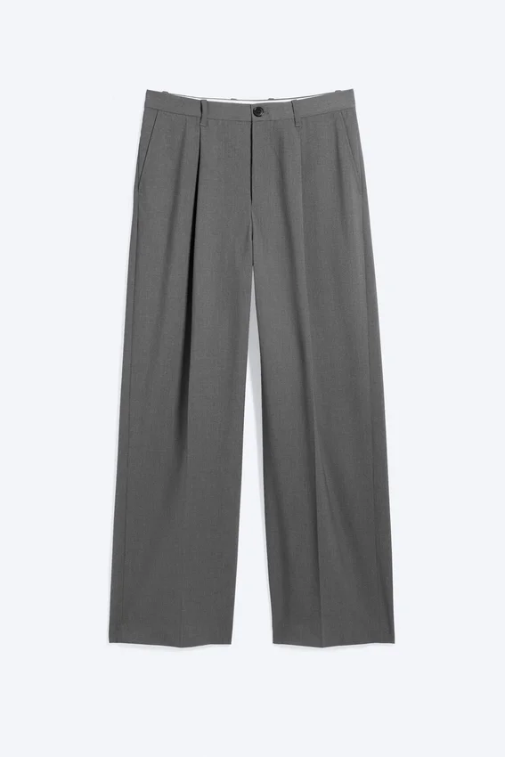 Uno Loose Suit Trousers – Dark Grey Melange Uno Loose Suit Trousers – Dark Grey Melange