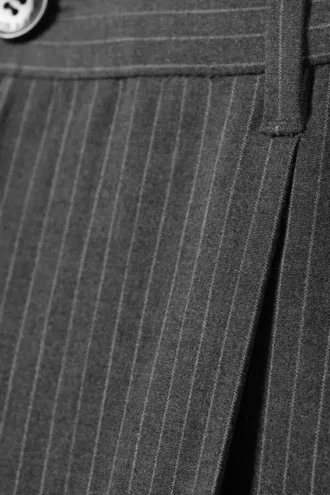 Uno Loose Suit Trousers – Dark Grey – Pinstripe