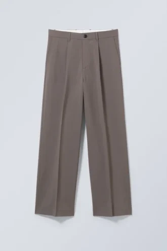 Uno Loose Suit Trousers – Dark Mole