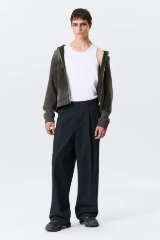 Uno Loose Suit Trousers – Dark Navy Blue