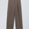 Uno Loose Suit Trousers – Pinstriped Dark Mole Uno Loose Suit Trousers – Pinstriped Dark Mole