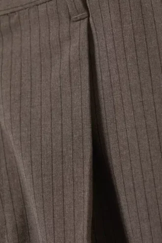 Uno Loose Suit Trousers – Pinstriped Dark Mole