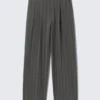 Uno Loose Suit Trousers – Striped Grey Uno Loose Suit Trousers – Striped Grey