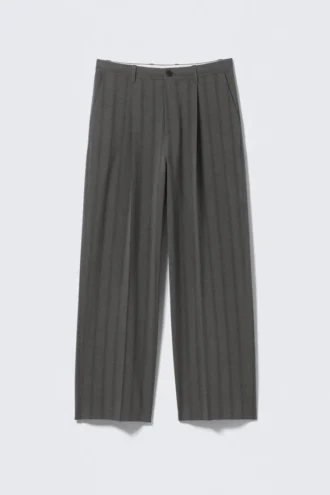 Uno Loose Suit Trousers – Striped Grey