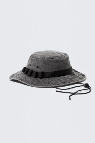 Utility Bucket Hat – Washed Dark Grey Utility Bucket Hat – Washed Dark Grey