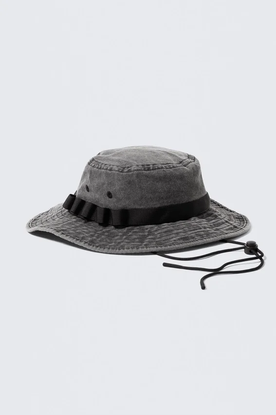 Utility Bucket Hat – Washed Dark Grey Utility Bucket Hat – Washed Dark Grey