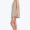 Utility Cotton Canvas Mini Pinafore Dress – Beige Utility Cotton Canvas Mini Pinafore Dress – Beige