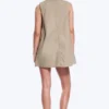 Utility Cotton Canvas Mini Pinafore Dress – Beige Utility Cotton Canvas Mini Pinafore Dress – Beige