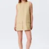 Utility Cotton Canvas Mini Pinafore Dress – Light Yellow Utility Cotton Canvas Mini Pinafore Dress – Light Yellow