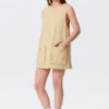 Utility Cotton Canvas Mini Pinafore Dress – Light Yellow Utility Cotton Canvas Mini Pinafore Dress – Light Yellow