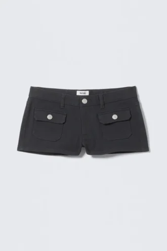 Utility Pocket Mini Shorts – Black