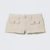 Utility Pocket Mini Shorts – Light Beige Utility Pocket Mini Shorts – Light Beige