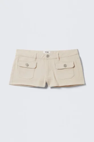 Utility Pocket Mini Shorts – Light Beige
