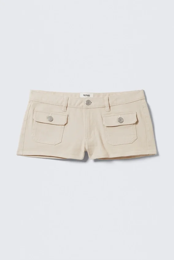 Utility Pocket Mini Shorts – Light Beige Utility Pocket Mini Shorts – Light Beige