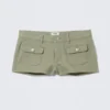 Utility Pocket Mini Shorts – Light Khaki Green Utility Pocket Mini Shorts – Light Khaki Green