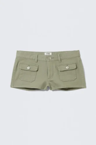Utility Pocket Mini Shorts – Light Khaki Green