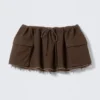 Utility Twill Mini Skirt – Dark Brown Utility Twill Mini Skirt – Dark Brown
