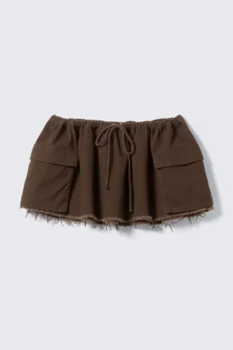 Utility Twill Mini Skirt – Dark Brown