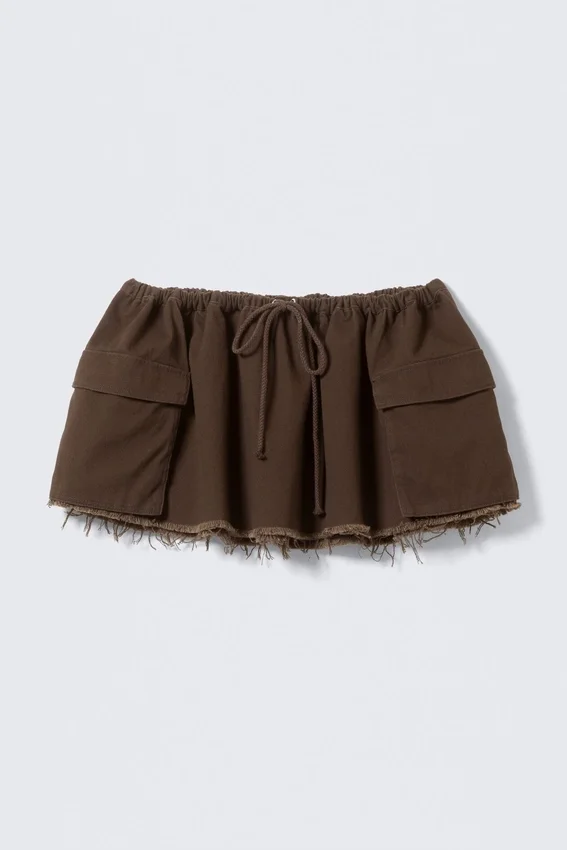 Utility Twill Mini Skirt – Dark Brown Utility Twill Mini Skirt – Dark Brown