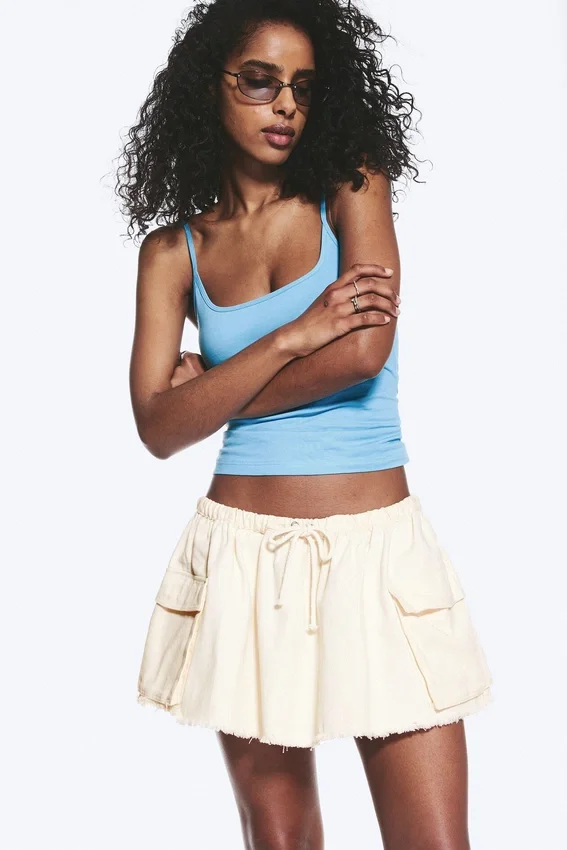 Utility Twill Mini Skirt – Off-White Utility Twill Mini Skirt – Off-White