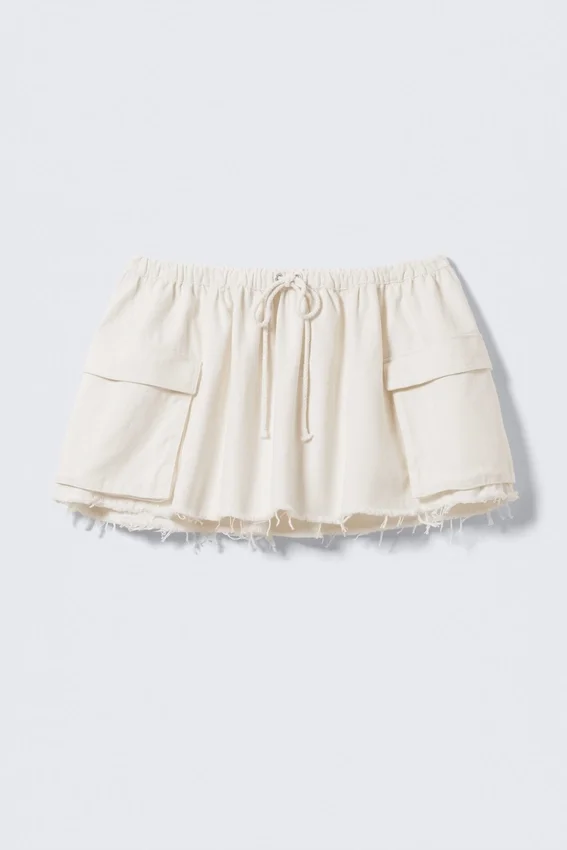 Utility Twill Mini Skirt – Off-White Utility Twill Mini Skirt – Off-White