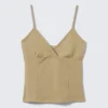 V-Neck Cotton Singlet – Beige V-Neck Cotton Singlet – Beige