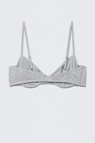 V-Neck Cotton Wire Bra – Grey Melange