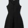 V-Neck Fit-And-Flare Scuba Dress – Black V-Neck Fit-And-Flare Scuba Dress – Black