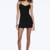 V-Neck Jersey Mini Dress – Black V-Neck Jersey Mini Dress – Black
