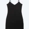 V-Neck Jersey Mini Dress – Black V-Neck Jersey Mini Dress – Black