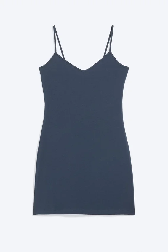 V-Neck Jersey Mini Dress – Dark Blue V-Neck Jersey Mini Dress – Dark Blue