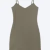 V-Neck Jersey Mini Dress – Dusty Grey V-Neck Jersey Mini Dress – Dusty Grey