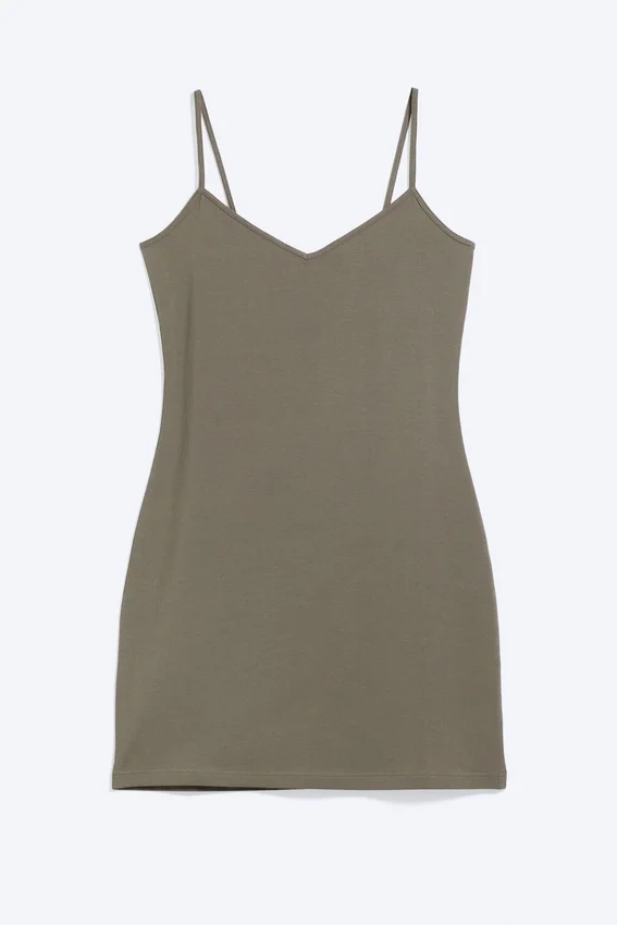 V-Neck Jersey Mini Dress – Dusty Grey V-Neck Jersey Mini Dress – Dusty Grey