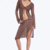 V-Neck Knitted Cardigan – Brown V-Neck Knitted Cardigan – Brown