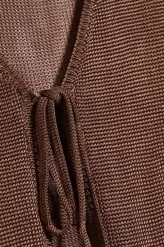 V-Neck Knitted Cardigan – Brown V-Neck Knitted Cardigan – Brown
