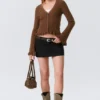 V-Neck Knitted Cardigan – Dark Brown V-Neck Knitted Cardigan – Dark Brown