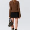 V-Neck Knitted Cardigan – Dark Brown V-Neck Knitted Cardigan – Dark Brown