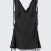 V-Neck Sleeveless Strap Mini Dress – Dark Grey V-Neck Sleeveless Strap Mini Dress – Dark Grey