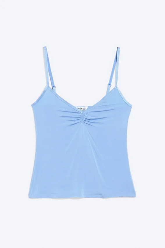 V-Neck Strap Top – Blue V-Neck Strap Top – Blue