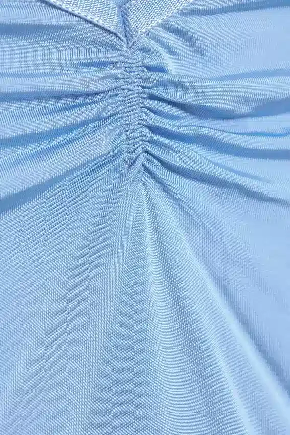 V-Neck Strap Top – Blue V-Neck Strap Top – Blue