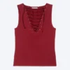 V-Neck Strap Top – Dark Red V-Neck Strap Top – Dark Red