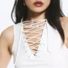 V-Neck Strap Top – White V-Neck Strap Top – White