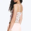 V-Neck Strap Top – White – Floral