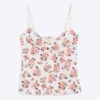 V-Neck Strap Top – White – Floral